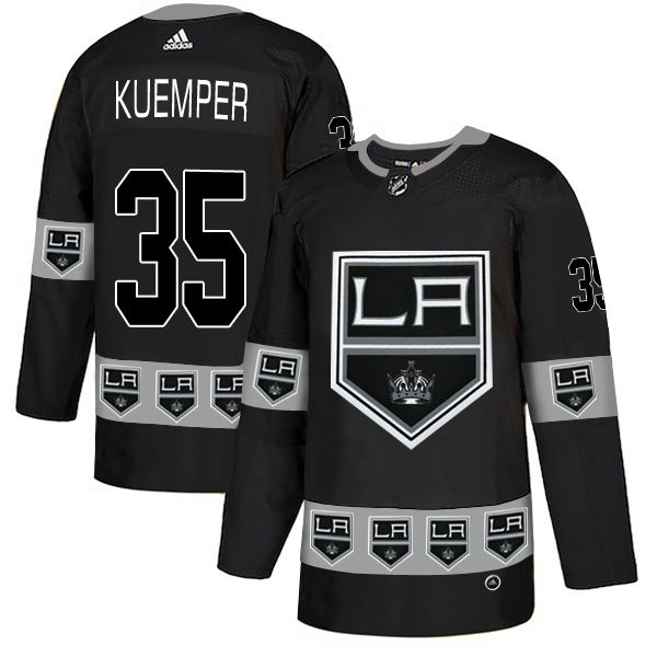 Men Los Angeles Kings #35 Kuemper Black Adidas Fashion NHL Jersey->los angeles kings->NHL Jersey